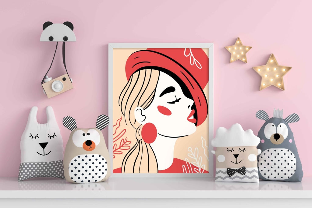 Stylish Design Women Portrait Art Frame For Wall Decor- Funkydecors Xs / White Posters Prints &
