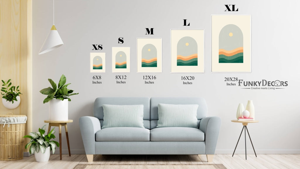 Sun And Moon - Minimal 2 Panels Art Frame For Wall Decor- Funkydecors Posters Prints & Visual