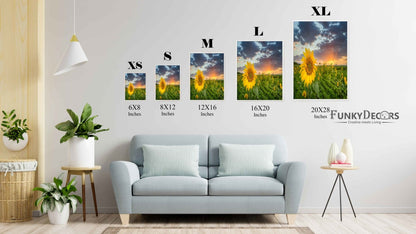 Sunflower Field - Floral Art Frame For Wall Decor- Funkydecors Posters Prints & Visual Artwork