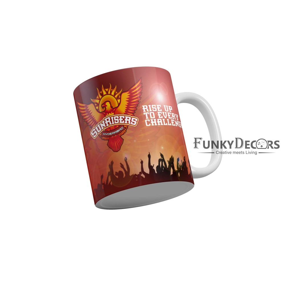 Sunrisers Hyderabad Logo Rise up to every challenge Coffee Ceramic Mug 350 ML-FunkyDecors