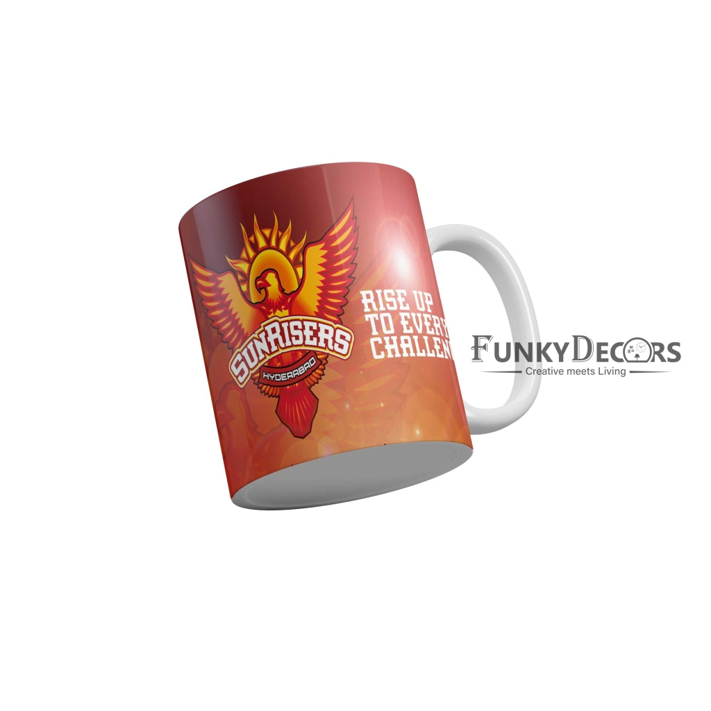 Sunrisers Hyderabad Rise up to every challenge Coffee Ceramic Mug 350 ML-FunkyDecors