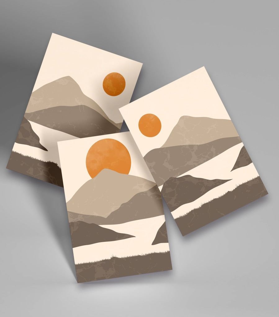 Sunset - Abstract 3 Panels Art Frame For Wall Decor- Funkydecors Xs / Roll Posters Prints & Visual