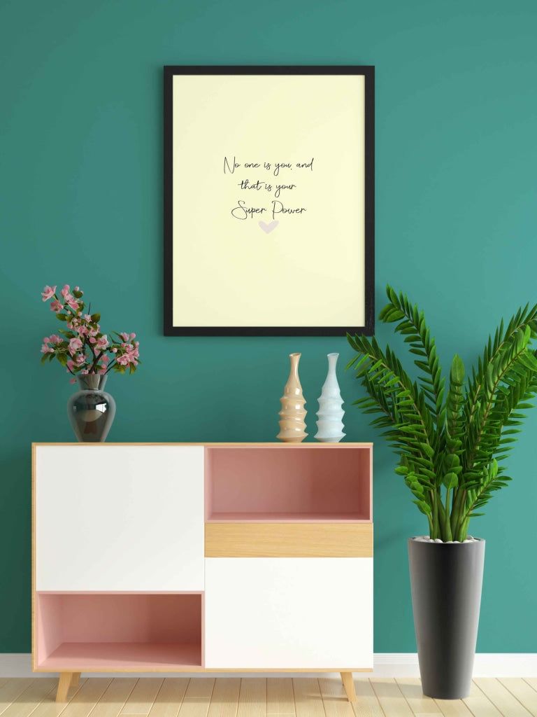 Super Power - Motivational Quotes Art Frame For Wall Decor- Funkydecors Xs / Black Posters Prints &