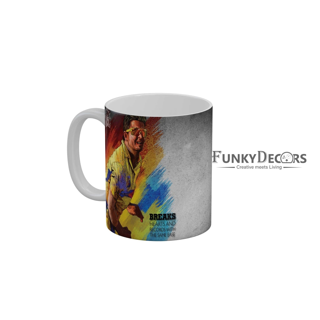 Suresh Raina Breaks hearts and records with the same ease CSK Coffee Ceramic Mug 350 ML-FunkyDecors