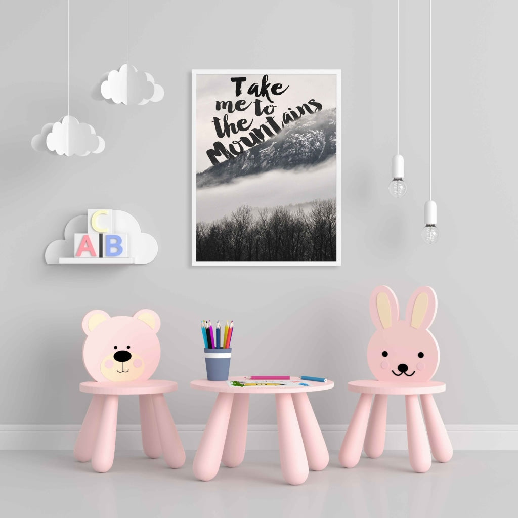Take Me To The Mountains - Life Quotes Art Frame For Wall Decor- Funkydecors Xs / White Posters