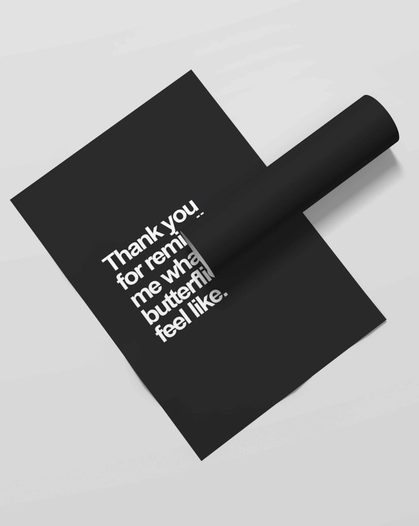 Thankyou For Reminding Me What Butterflies Feel Like - Love Quotes Art Frame For Wall Decor-