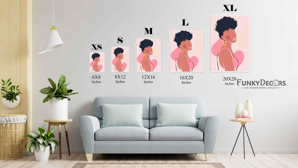 The Art Of Pink - Women Portrait Frame For Wall Decor- Funkydecors Posters Prints & Visual Artwork