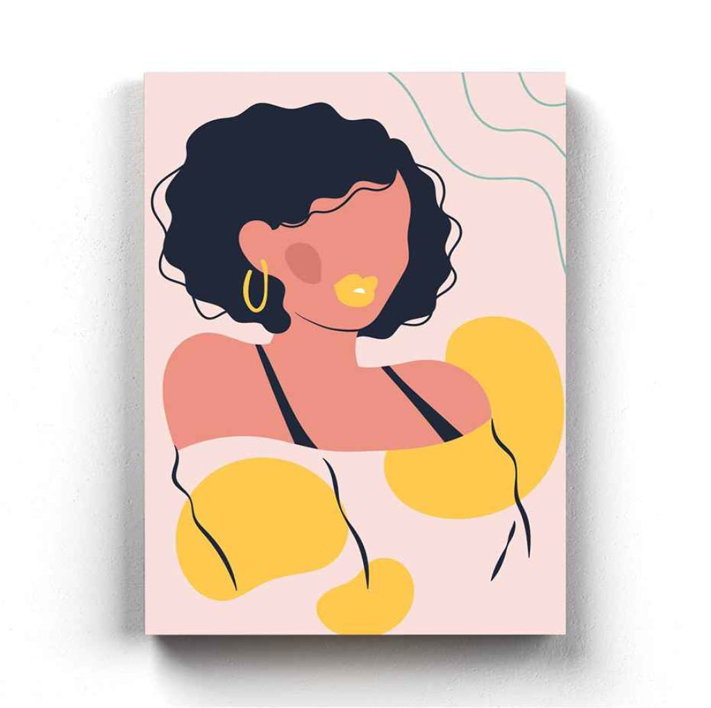 The Art Of Yellow- Women Portrait Frame For Wall Decor- Funkydecors Xs / Canvas Posters Prints &