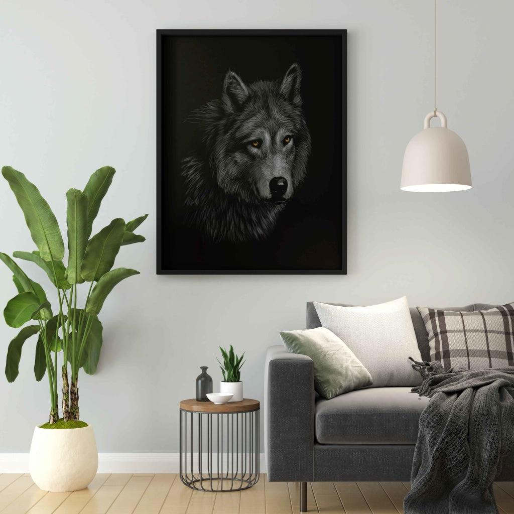 The Artic Wolf - Animal Art Frame For Wall Decor- Funkydecors Xs / Black Posters Prints & Visual
