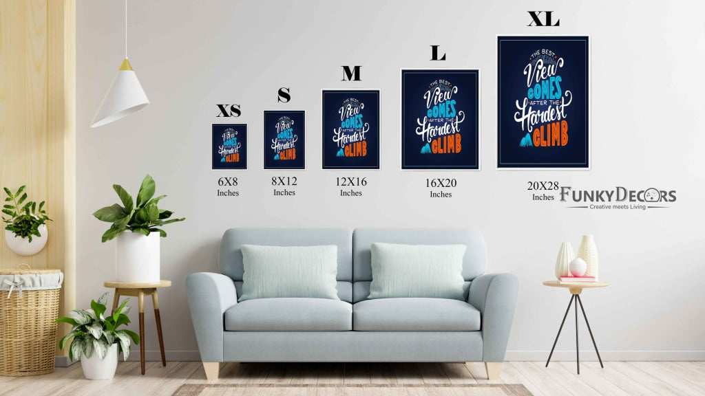 The Best View Comes After Hardest Climb - Motivation Quotes Art Frame For Wall Decor- Funkydecors