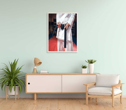 The Black Belt - Sports Art Frame For Wall Decor- Funkydecors Xs / White Posters Prints & Visual