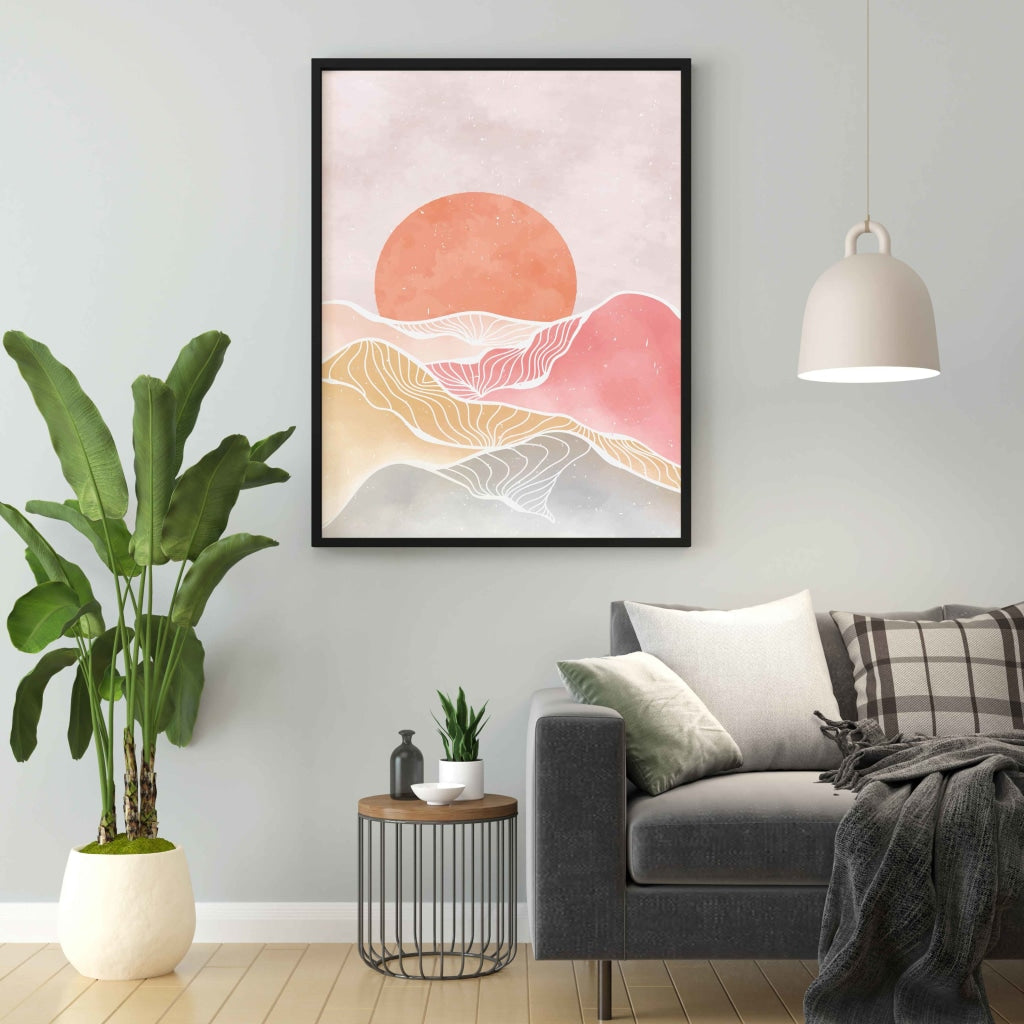 The Colourful Mountain - Minimal Art Frame For Wall Decor- Funkydecors Xs / Black Posters Prints &