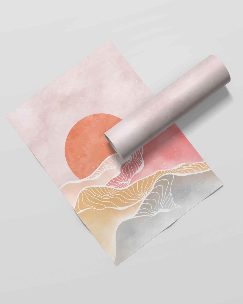 The Colourful Mountain - Minimal Art Frame For Wall Decor- Funkydecors Xs / Roll Posters Prints &