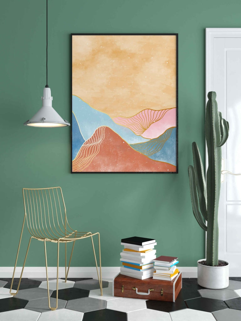 The Colourful Waves - Abstract Art Frame For Wall Decor- Funkydecors Xs / Black Posters Prints &