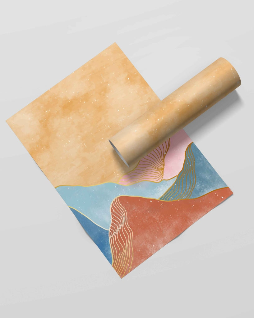 The Colourful Waves - Abstract Art Frame For Wall Decor- Funkydecors Xs / Roll Posters Prints &