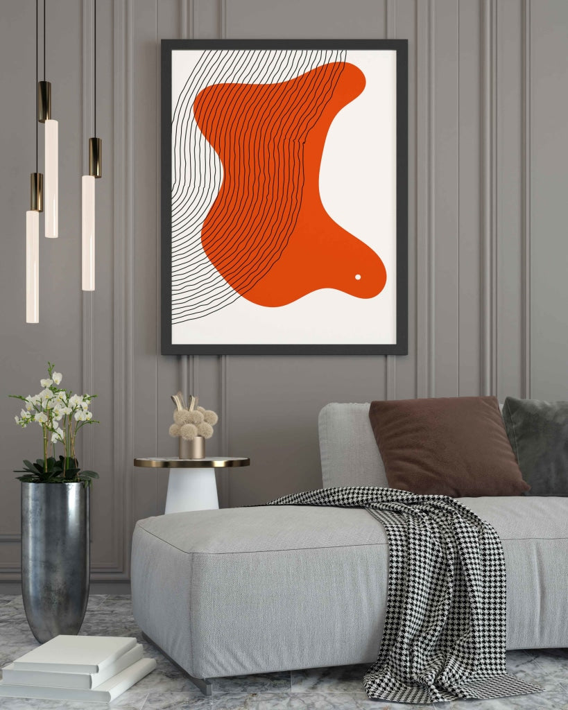 The Curvy Pathway Geometric Art Frame For Wall Decor- Funkydecors Xs / Black Posters Prints & Visual