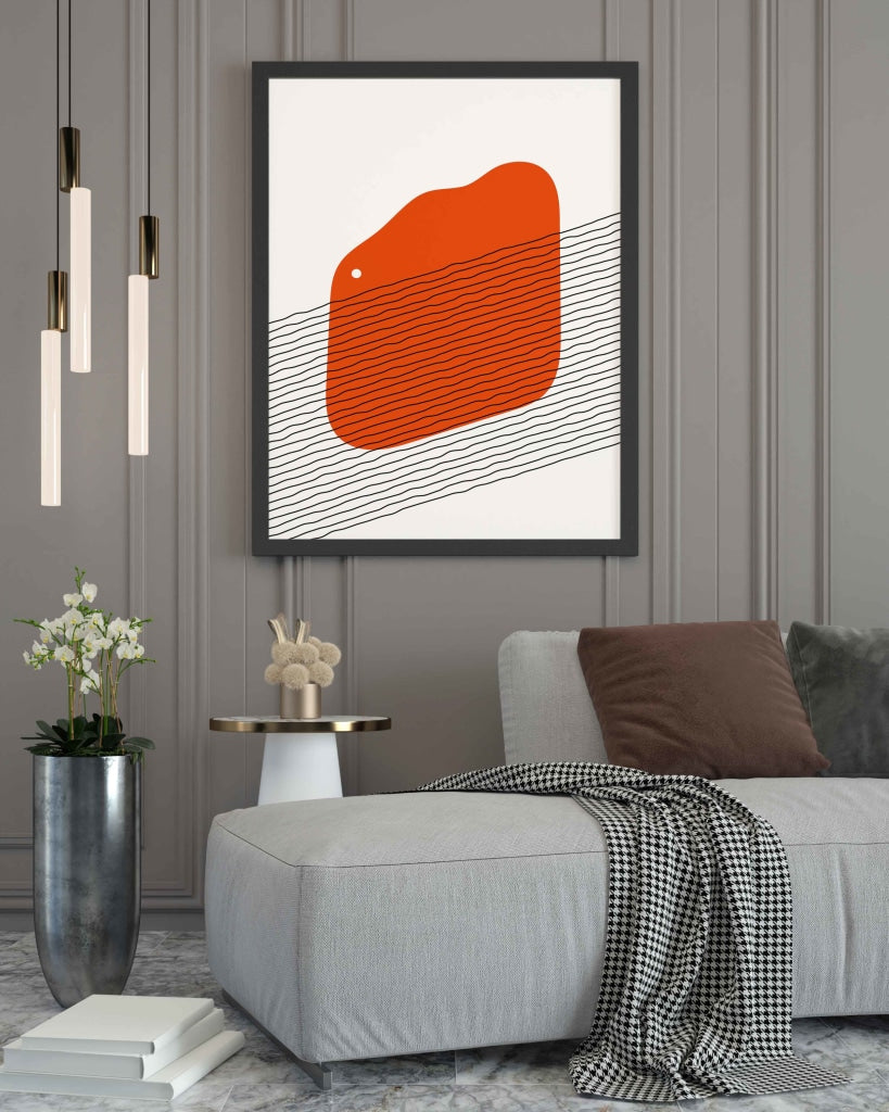 The Diagonal Pathway Geometric Art Frame For Wall Decor- Funkydecors Xs / Black Posters Prints &