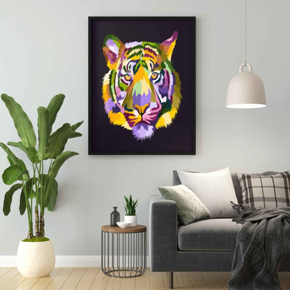 The Fearless Face - Animal Art Frame For Wall Decor- Funkydecors Xs / Black Posters Prints & Visual
