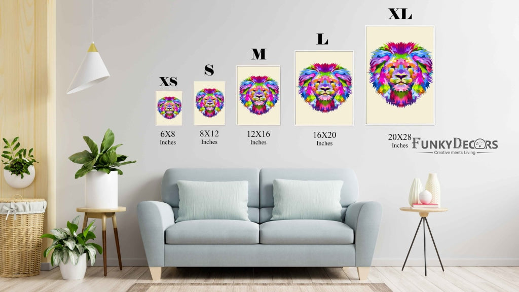 The Jungle King - Animal Art Frame For Wall Decor- Funkydecors Posters Prints & Visual Artwork