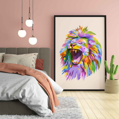 The Jungle King - Animal Art Frame For Wall Decor- Funkydecors Xs / Black Posters Prints & Visual