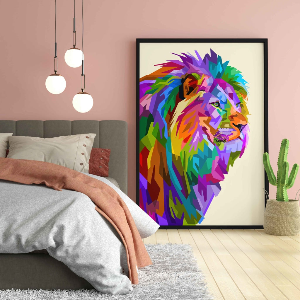 The Jungle King - Animal Art Frame For Wall Decor- Funkydecors Xs / Black Posters Prints & Visual