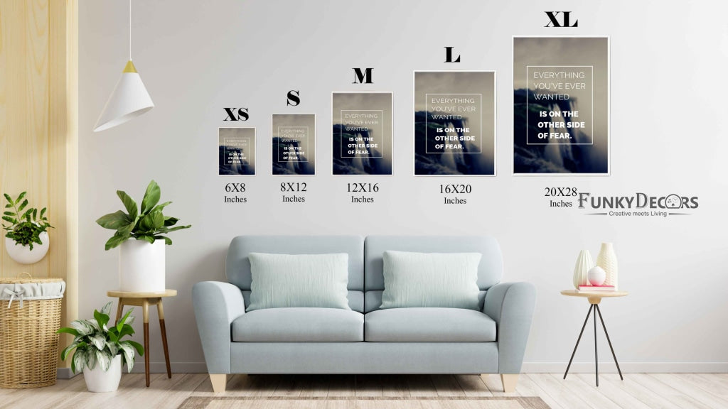 The Other Side Of Fear - Motivational Quotes Art Frame For Wall Decor- Funkydecor Posters Prints &