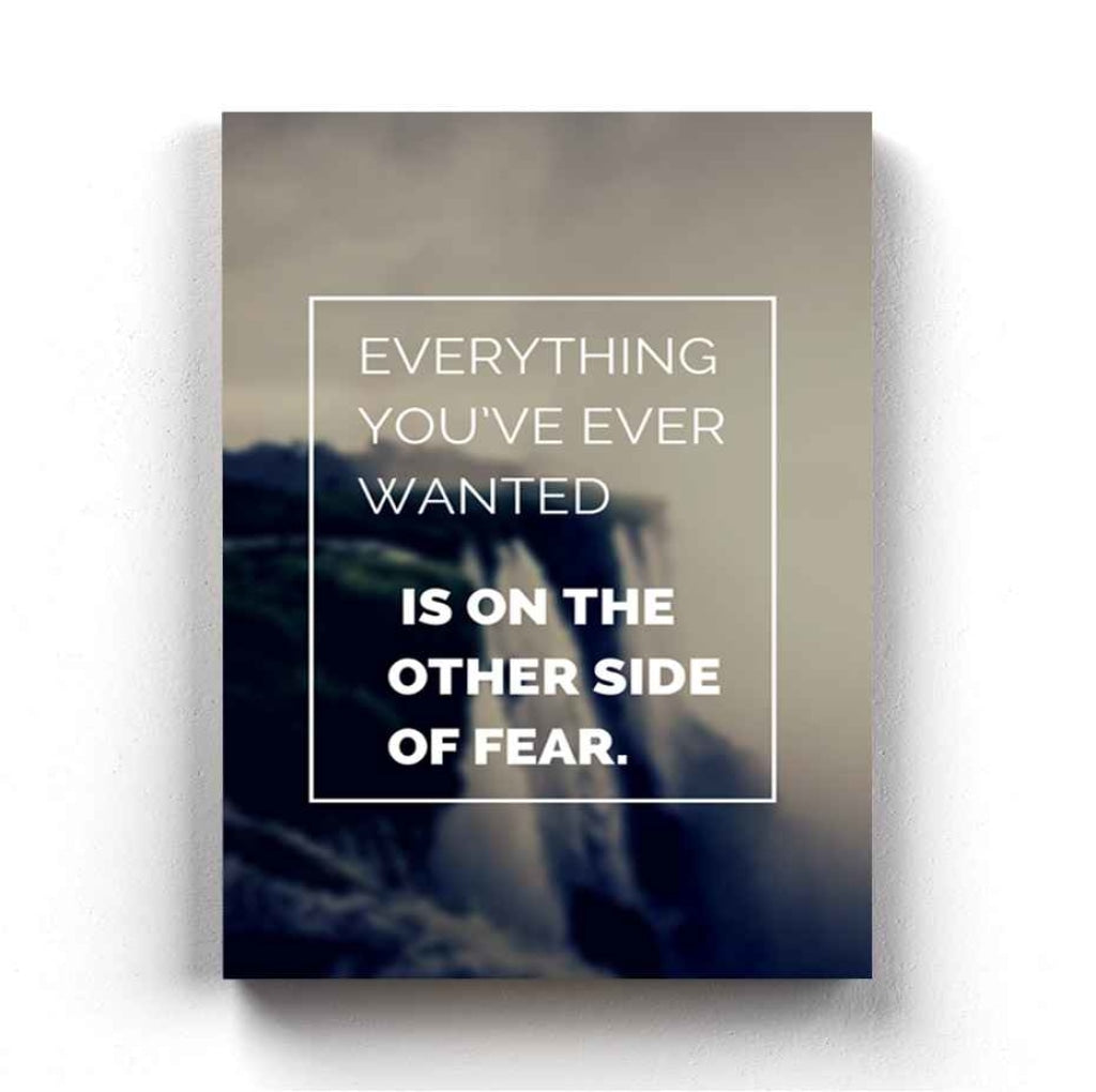 The Other Side Of Fear - Motivational Quotes Art Frame For Wall Decor- Funkydecor Xs / Canvas