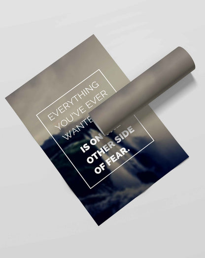 The Other Side Of Fear - Motivational Quotes Art Frame For Wall Decor- Funkydecor Xs / Roll Posters