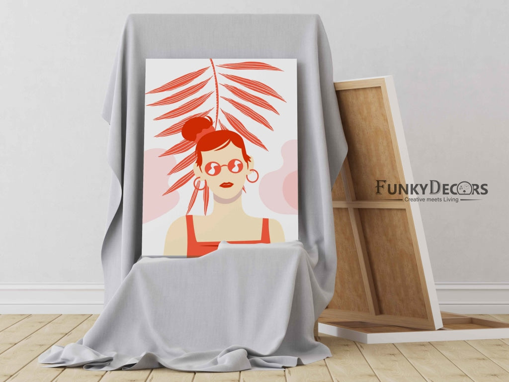 The Red Art - Women Portrait Frame For Wall Decor- Funkydecors Posters Prints & Visual Artwork