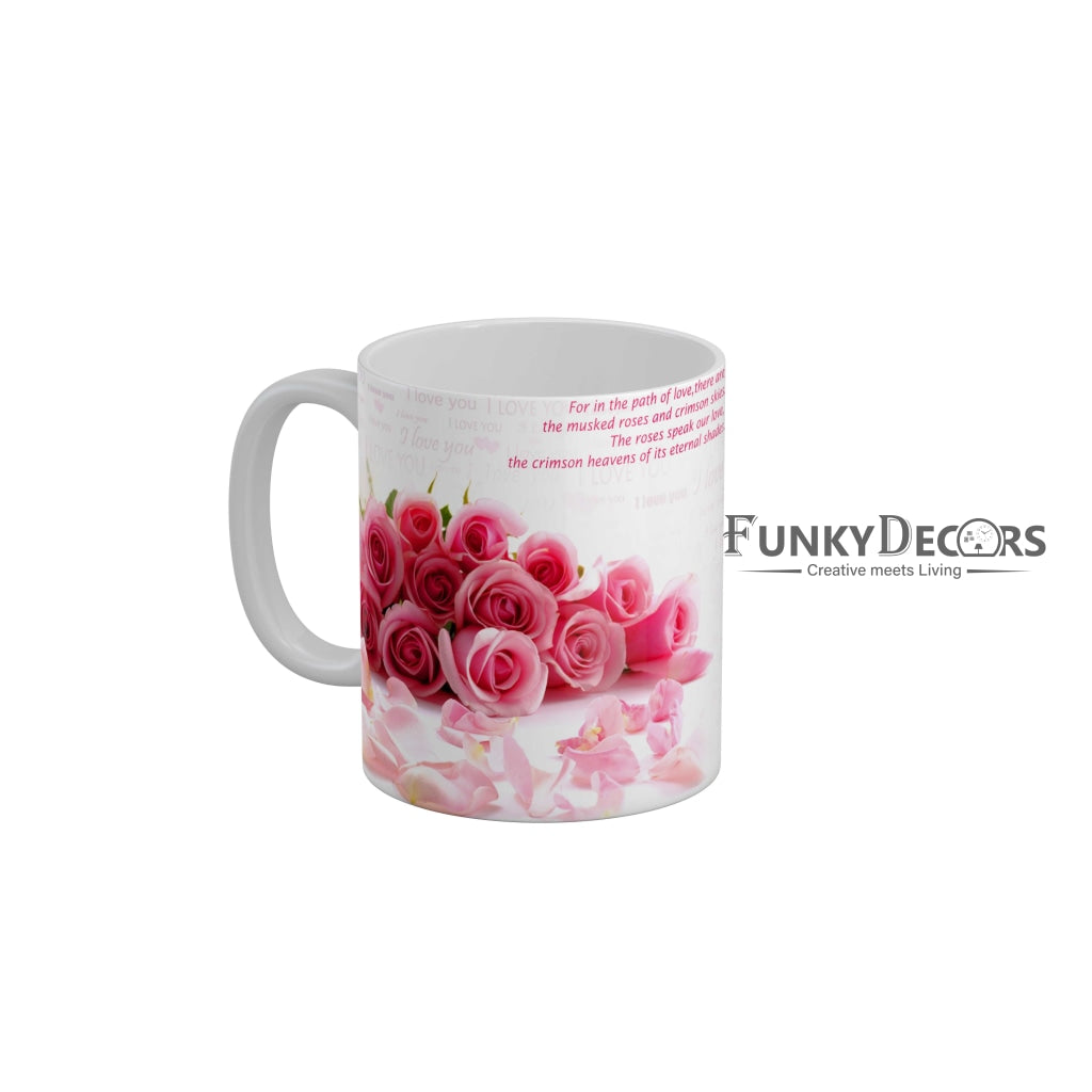The roses speak our love Coffee Ceramic Mug 350 ML-FunkyDecors
