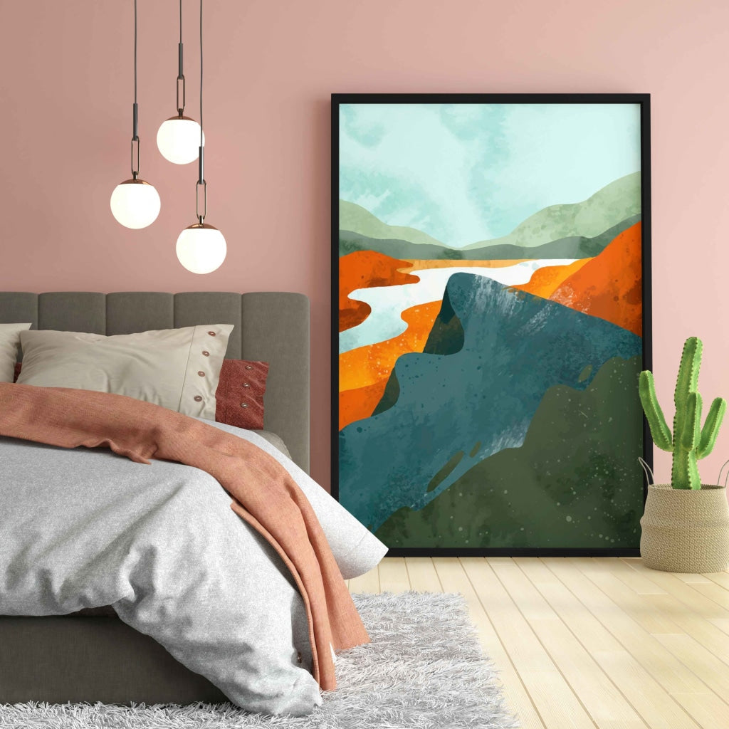 The Shade Of Fire - Abstract Art Frame For Wall Decor- Funkydecors Xs / Black Posters Prints &
