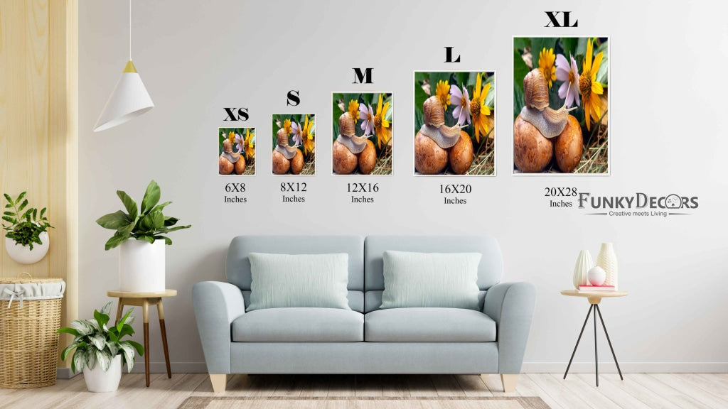 The Sluggish Snail - Animal Art Frame For Wall Decor- Funkydecors Posters Prints & Visual Artwork