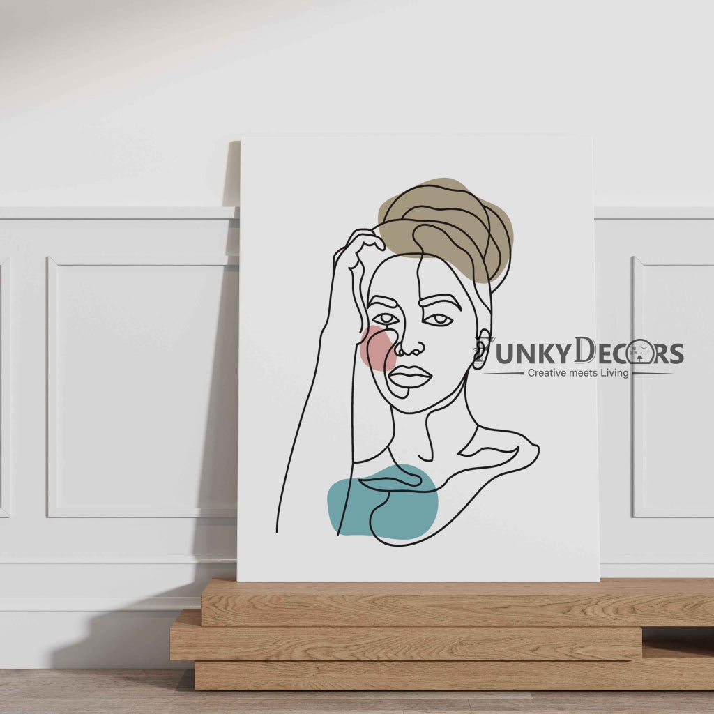 The Story Of Line Art - Women Portrait Frame For Wall Decor- Funkydecors Posters Prints & Visual