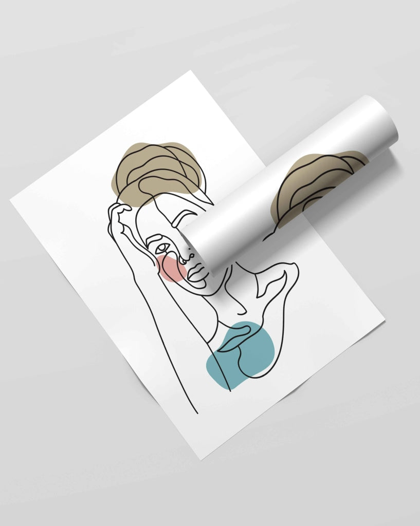 The Story Of Line Art - Women Portrait Frame For Wall Decor- Funkydecors Xs / Roll Posters Prints &