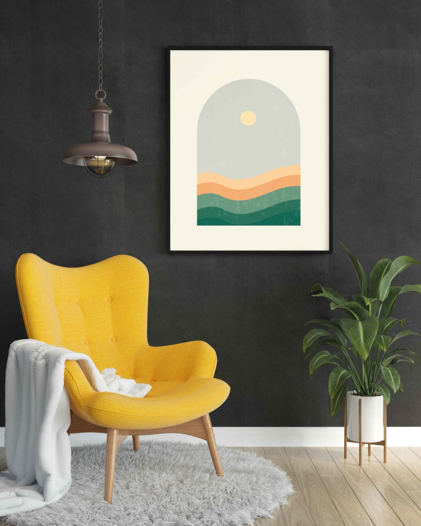 The Sunset Mode - Abstract Art Frame For Wall Decor- Funkydecors Xs / Black Posters Prints & Visual