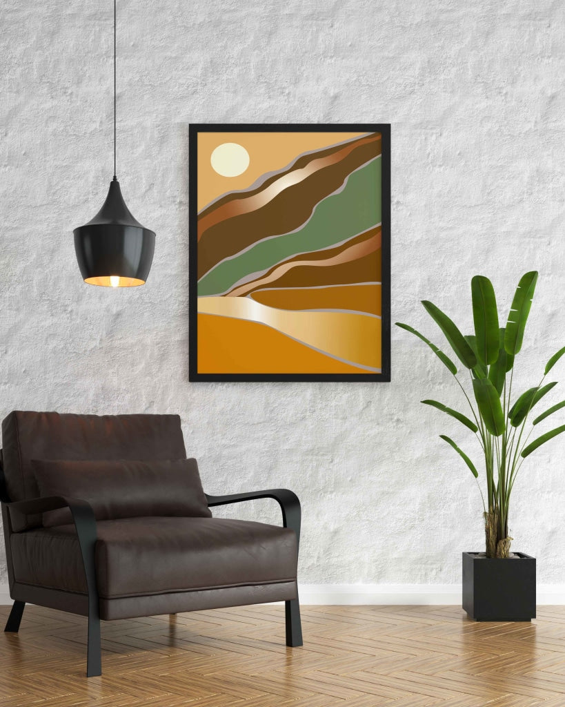The Sunset Route - Abstract Art Frame For Wall Decor- Funkydecors Xs / Black Posters Prints & Visual