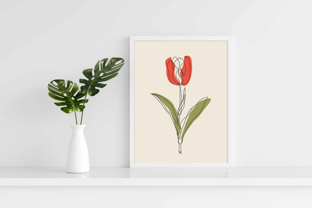 The Tulip Touch - Nature Art Frame For Wall Decor- Funkydecors Xs / White Posters Prints & Visual