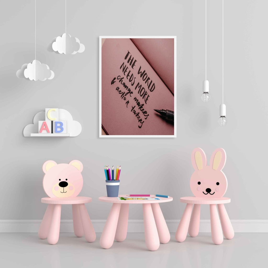 The World Needs More Change Makers And Action Takers - Motivational Quotes Art Frame For Wall Decor-