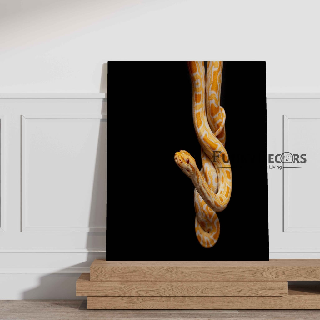 The Yellow Python - Animal Art Frame For Wall Decor- Funkydecors Posters Prints & Visual Artwork