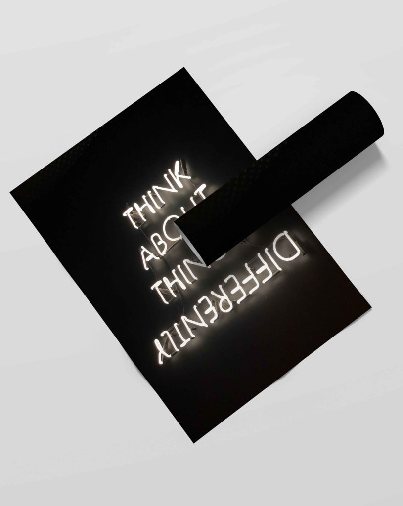 Think About Things Differently - Quotes Art Frame For Wall Decor- Funkydecors Xs / Roll Posters