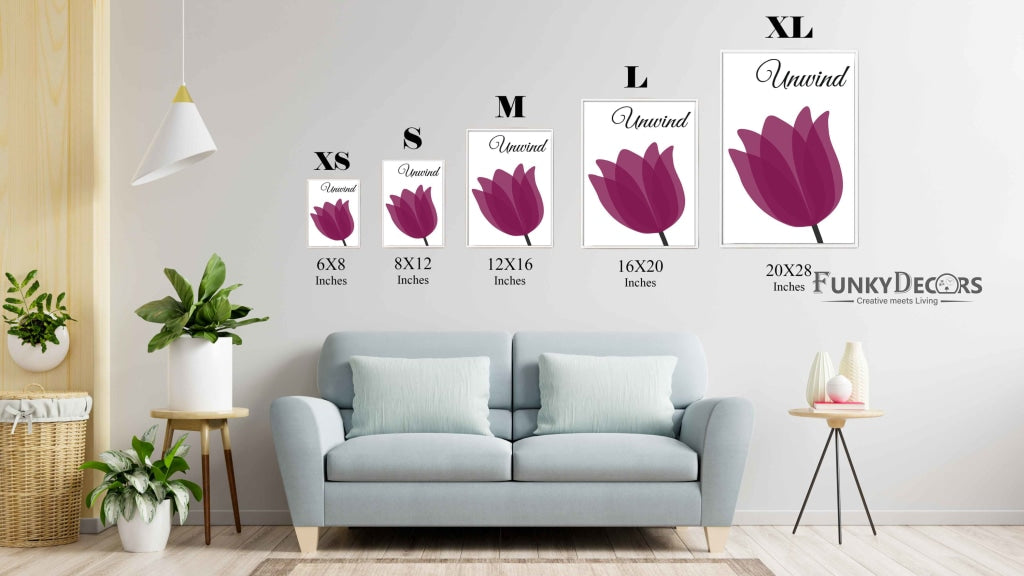 Violet Floral Art Frame For Wall Decor- Funkydecors Posters Prints & Visual Artwork