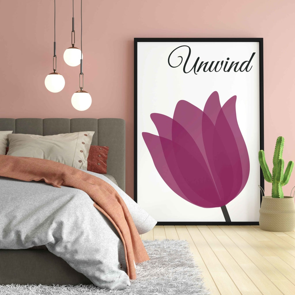 Violet Floral Art Frame For Wall Decor- Funkydecors Xs / Black Posters Prints & Visual Artwork
