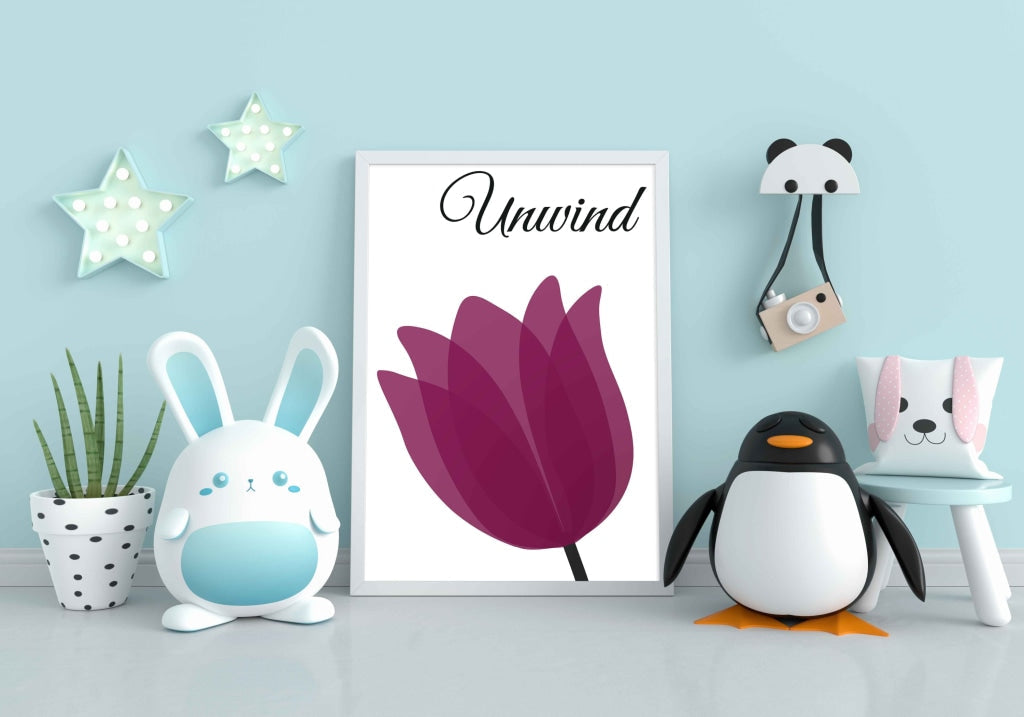 Violet Floral Art Frame For Wall Decor- Funkydecors Xs / White Posters Prints & Visual Artwork