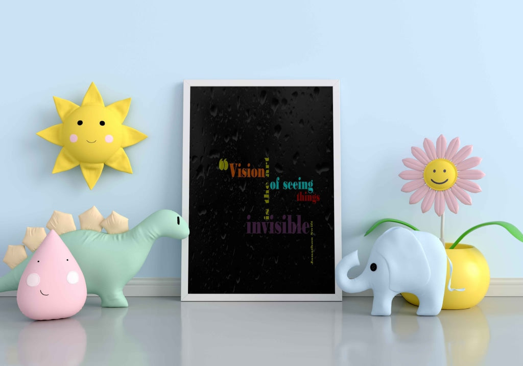 Vision Is The Art Of Seeing Things Invisible - Motivation Quotes Frame For Wall Decor- Funkydecors