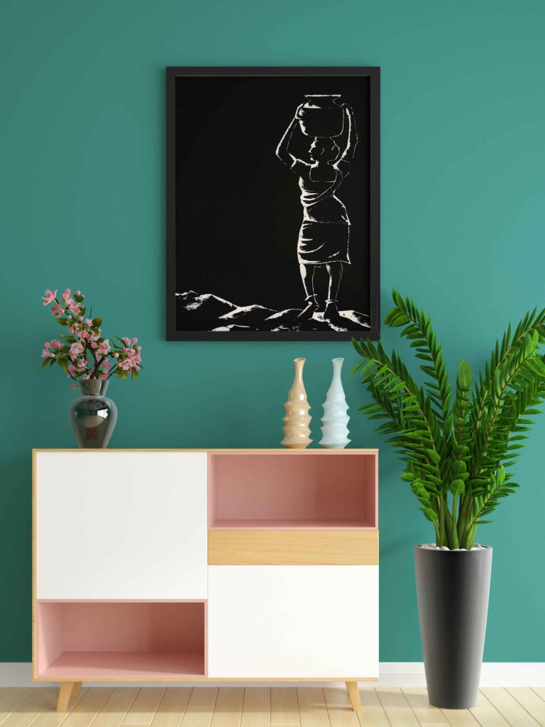 Women Achromatic Art Frame For Wall Decor- Funkydecors Xs / Black Posters Prints & Visual Artwork