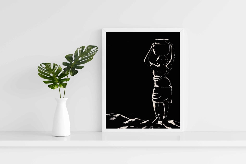 Women Achromatic Art Frame For Wall Decor- Funkydecors Xs / White Posters Prints & Visual Artwork