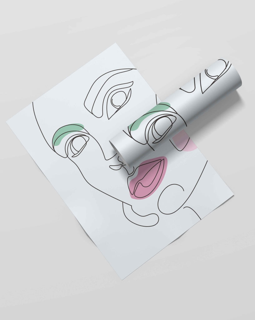 Women Line Art Frame For Wall Decor- Funkydecors Xs / Roll Posters Prints & Visual Artwork