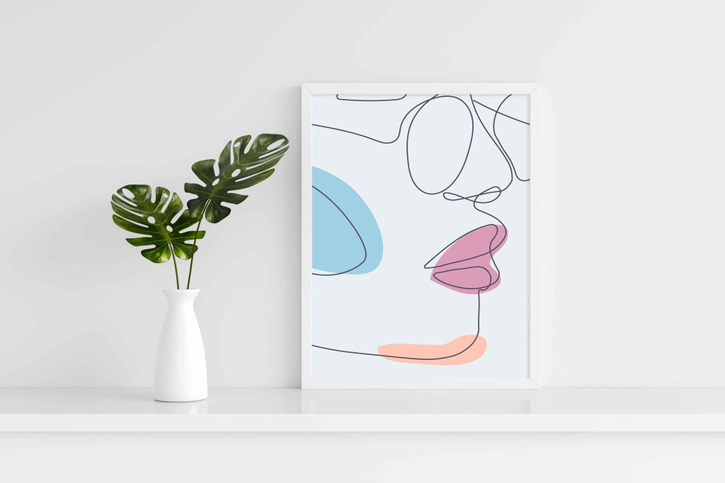 Women Line Art Frame For Wall Decor- Funkydecors Xs / White Posters Prints & Visual Artwork