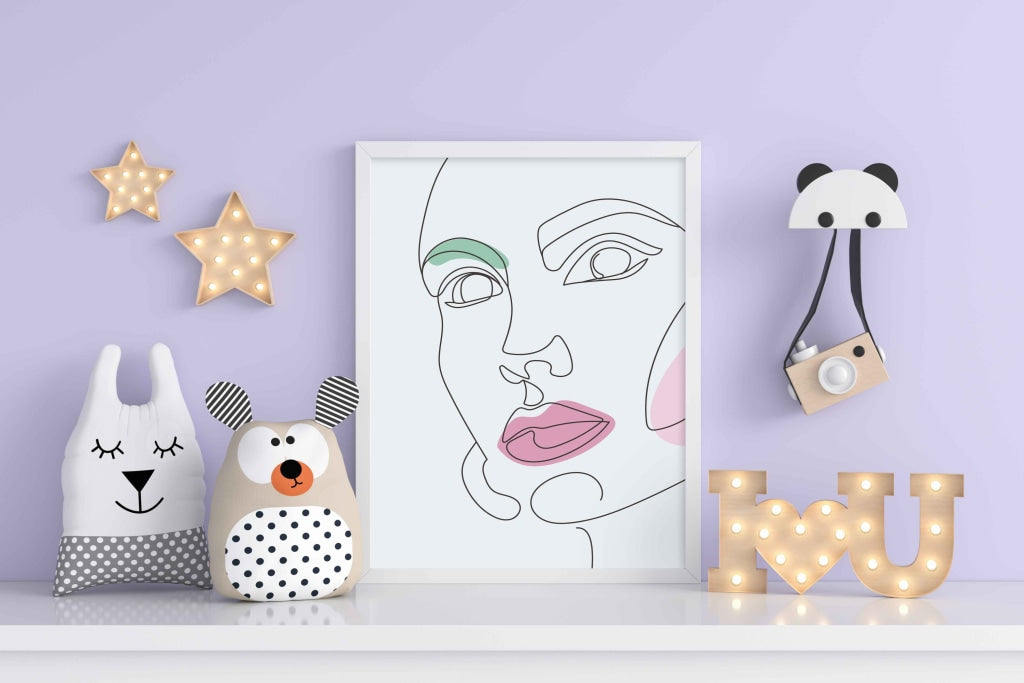 Women Line Art Frame For Wall Decor- Funkydecors Xs / White Posters Prints & Visual Artwork