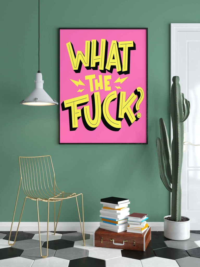 Wtf - Pop Art Frame For Wall Decor- Funkydecors Xs / Black Posters Prints & Visual Artwork